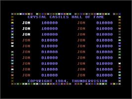 Title screen of Crystal Castles (Thundervision) on the Commodore 64.