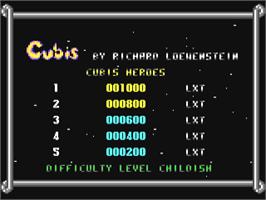 Title screen of Cubis on the Commodore 64.