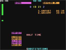 Title screen of Cup Football on the Commodore 64.