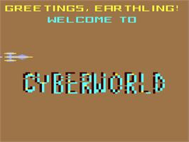 Title screen of Cyberworld on the Commodore 64.