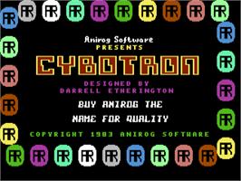 Title screen of Cybotron on the Commodore 64.