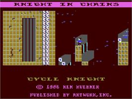 Title screen of Cycle Knight on the Commodore 64.