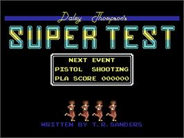 Title screen of Daley Thompson's Super-test on the Commodore 64.