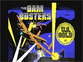 Title screen of Dam Busters on the Commodore 64.