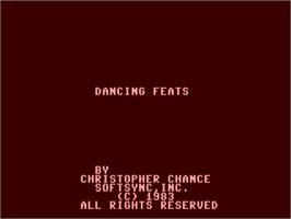 Title screen of Dancing Feats on the Commodore 64.