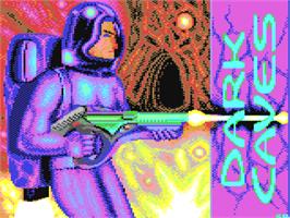 Title screen of Dark Caves on the Commodore 64.