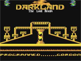 Title screen of Darkland - The Lost Realm on the Commodore 64.
