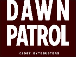 Title screen of Dawn Patrol on the Commodore 64.