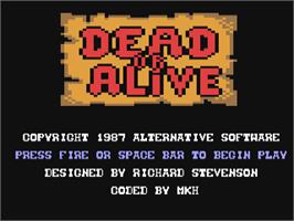 Title screen of Dead Or Alive on the Commodore 64.