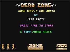 Title screen of Dead Zone on the Commodore 64.