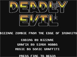 Title screen of Deadly Evil on the Commodore 64.