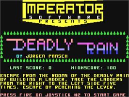 Title screen of Deadly Rain on the Commodore 64.