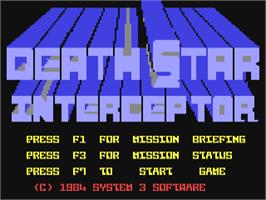 Title screen of Death Star Interceptor on the Commodore 64.