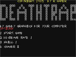 Title screen of Death Trap 64 on the Commodore 64.