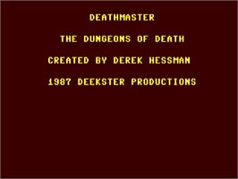 Title screen of Deathmaster - The Dungeons Of Death on the Commodore 64.