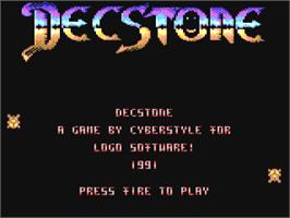 Title screen of Decstone on the Commodore 64.