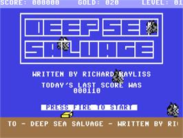 Title screen of Deep Sea Salvage on the Commodore 64.