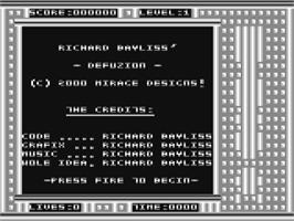 Title screen of Defuzion on the Commodore 64.