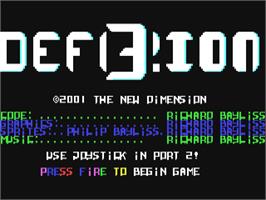 Title screen of Defuzion 3 on the Commodore 64.