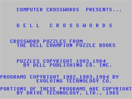 Title screen of Dell Crossword Puzzles - Volume 3 on the Commodore 64.