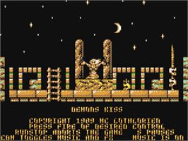 Title screen of Demon's Kiss on the Commodore 64.