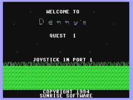 Title screen of Denny's Quest I on the Commodore 64.