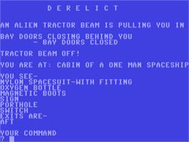 Title screen of Derelict on the Commodore 64.