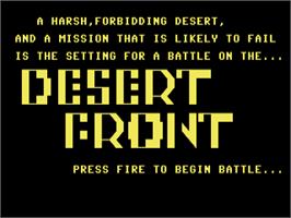 Title screen of Desert Front on the Commodore 64.