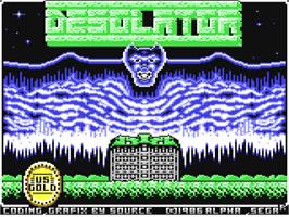Title screen of Desolator on the Commodore 64.