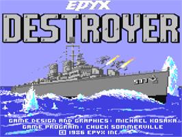 Title screen of Destroyer on the Commodore 64.