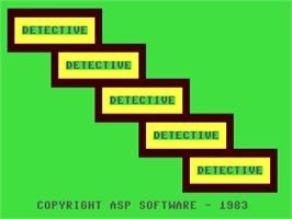 Title screen of Detective on the Commodore 64.