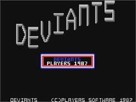 Title screen of Deviants on the Commodore 64.