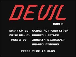 Title screen of Devil Ronin on the Commodore 64.