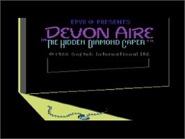 Title screen of Devon Aire in the Hidden Diamond Caper on the Commodore 64.