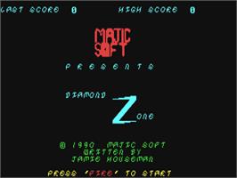 Title screen of Diamond Zone on the Commodore 64.