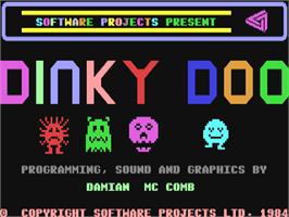 Title screen of Dinky Doo on the Commodore 64.