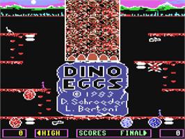 Title screen of Dino Eggs on the Commodore 64.