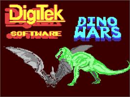 Title screen of Dino Wars on the Commodore 64.