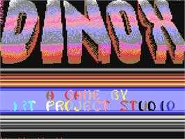 Title screen of Dinox on the Commodore 64.