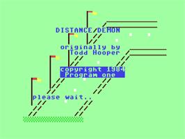 Title screen of Distance Demon on the Commodore 64.