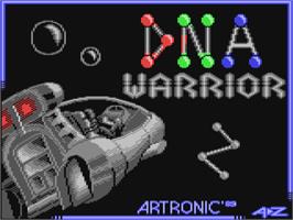 Title screen of Dna Warrior on the Commodore 64.