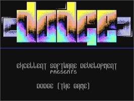 Title screen of Dodge - The Game on the Commodore 64.