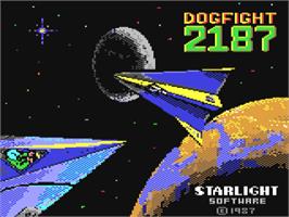 Title screen of Dogfight 2187 on the Commodore 64.