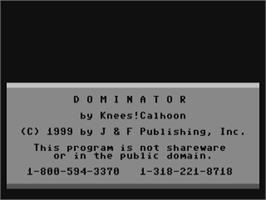 Title screen of Dominator (Loadstar) on the Commodore 64.