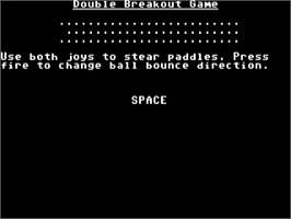 Title screen of Double Breakout Game on the Commodore 64.