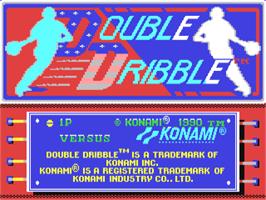 Title screen of Double Dribble on the Commodore 64.