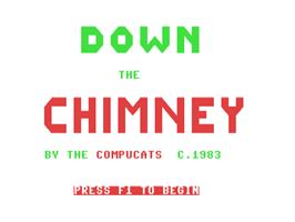 Title screen of Down The Chimney on the Commodore 64.