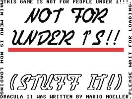 Title screen of Dracula 2 on the Commodore 64.