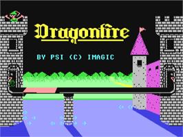 Title screen of Dragonfire on the Commodore 64.