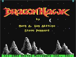 Title screen of Dragonhawk on the Commodore 64.